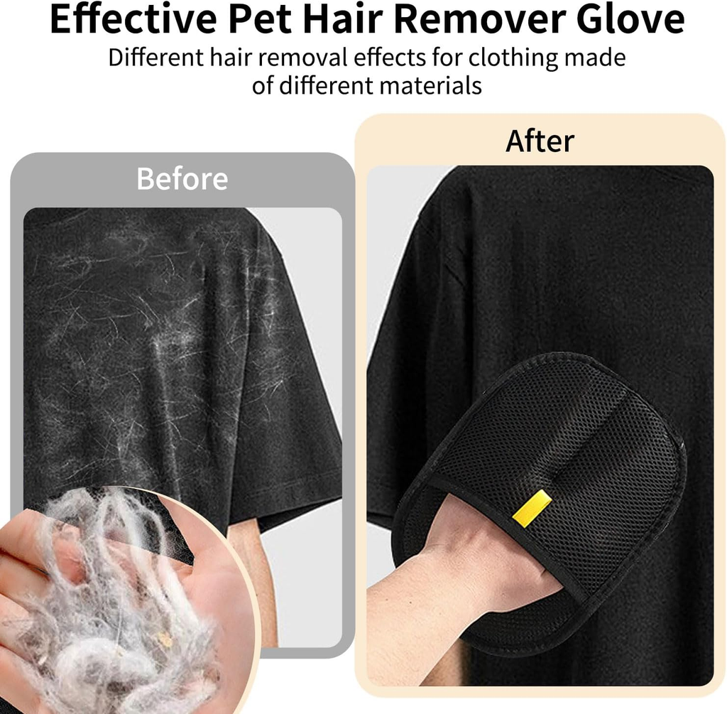 Effective pet hair remover - before and after comparison
